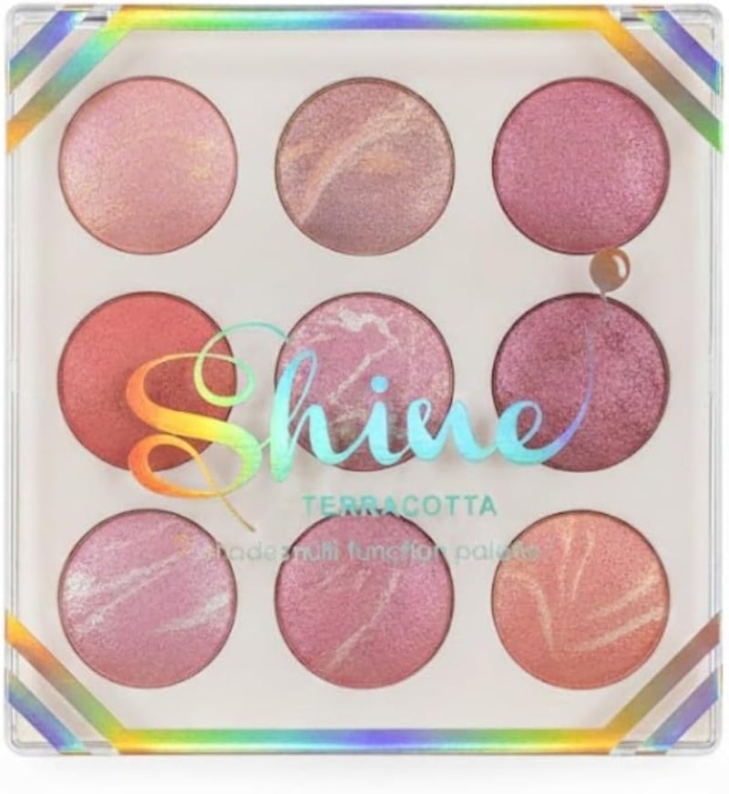 High Definition Highlighter Palette | Highly-Pigmented Powder with Luminous Finish | Easy to Blend Formula, 9 Multicolor Highlighter for Face Makeup