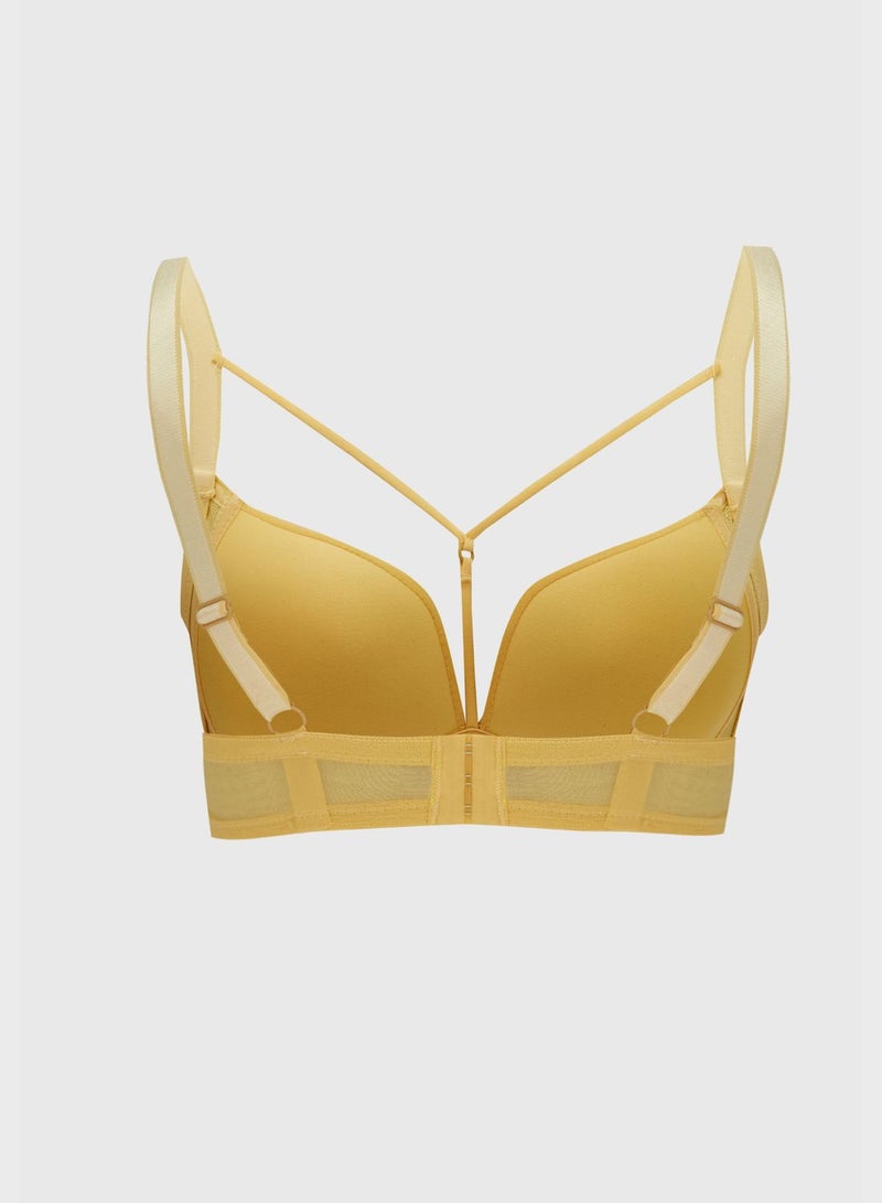 Strappy Plunge Neck Bra
