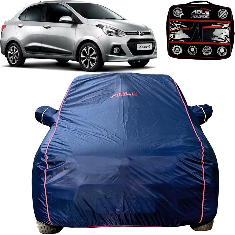 Able Parashuit Blue WR Series Car Body Cover with Mirror Pockets and Driver Door Zipper Compatible for Hyundai XCENT (2014 to Till Now Model) - Image 1
