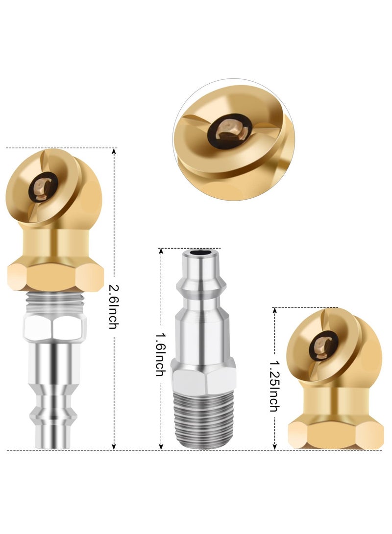 Excefore 2 Pack Ball Foot Air Chuck with Clip, 1/4'' FNPT Closed Flow Air Chuck Made of Brass for Inflator Gauge Compressor Accessories, with Tape for Inflator Gauge Compressor Accessories  - Image 3