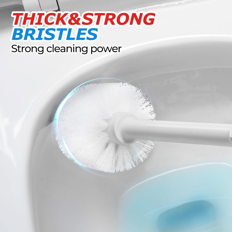 FORASTO 2Pack 2 in 1 Toilet Plunger and Brush Set,Extended Handle Plunger,Toilet Bowl Brush Plunger Set,Bathroom Cleaning Tools,Cleaning Brush,Toilet Brush Plunger Combo,Cream Grey（21inch） - Image 5