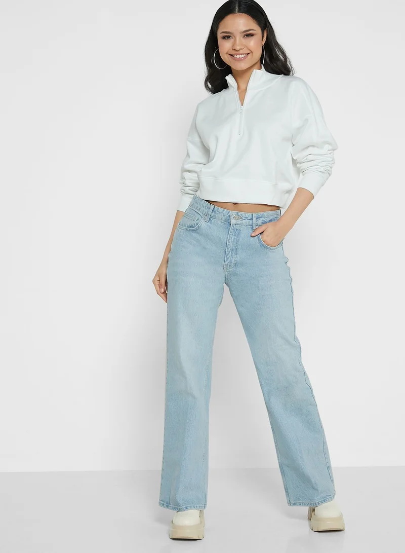 TOPSHOP Zip Detail Sweatshirt