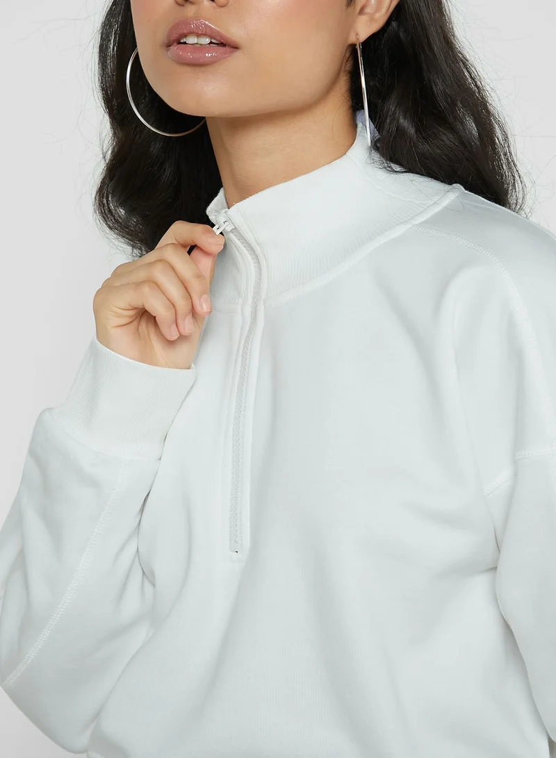 TOPSHOP Zip Detail Sweatshirt