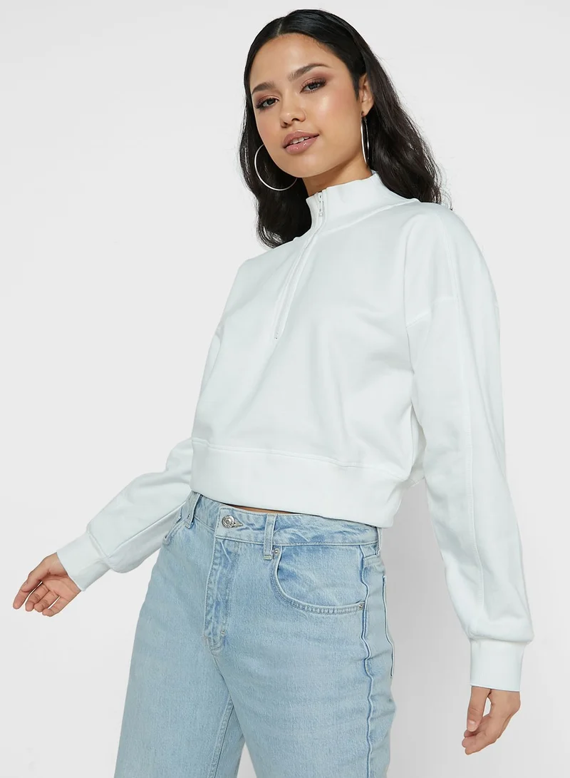 TOPSHOP Zip Detail Sweatshirt
