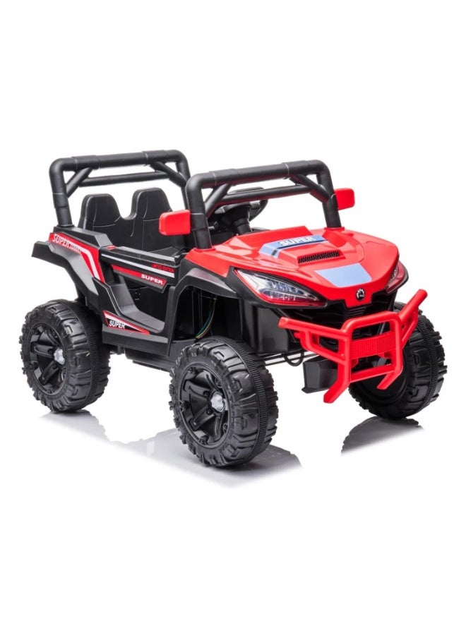 GOLD MANTIS 12V Kids Ride-On Off-Road Jeep | Battery-Powered Electric Car with Remote Control, LED Lights, Music Player & Dual Seat | Durable Kids SUV for Boys & Girls (Red)  - Image 2