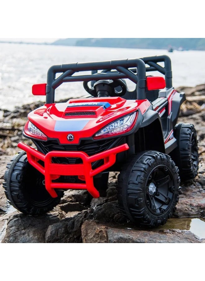 GOLD MANTIS 12V Kids Ride-On Off-Road Jeep | Battery-Powered Electric Car with Remote Control, LED Lights, Music Player & Dual Seat | Durable Kids SUV for Boys & Girls (Red)  - Image 4