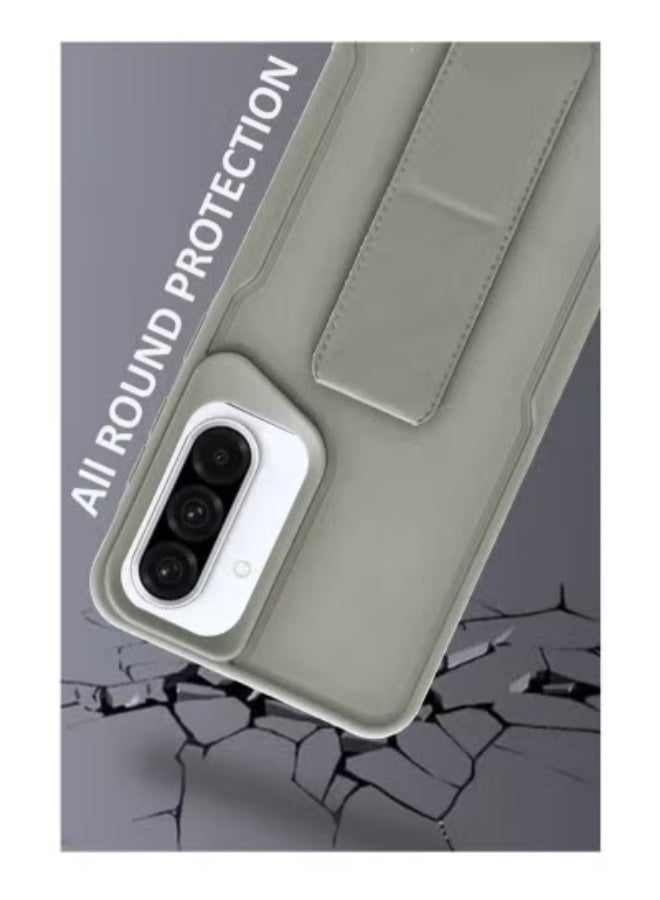 JAJEEK Case Cover For Samsung Galaxy A36 | 3-in-1 Magnetic Hand Grip Shockproof Protective Back Cover with Kickstand & Ring Holder | Slim Anti-Slip Design – Grey - Image 4