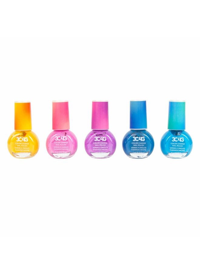3C4G THREE CHEERS FOR GIRLS Color Changing Nail Polish Set for Girls & Teens - 5 Magical, Non-Toxic Colors That Transform, Safe & Fun Nail Polish Kit for Ages 8+ Perfect for Parties, Gifts, & DIY Manicures Make It Real  - Image 1