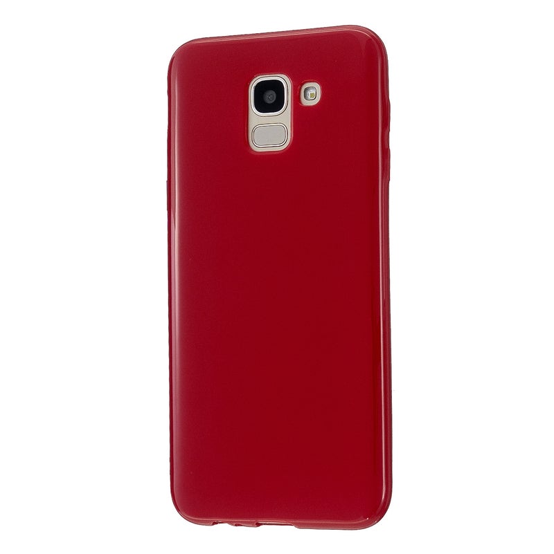 Generic (Unbranded) For Samsung J6/J6 Plus 2018 Smartphone Cover Shock Absorption Glossy TPU Phone Case Mobile Soft Shell Rose red - Image 1