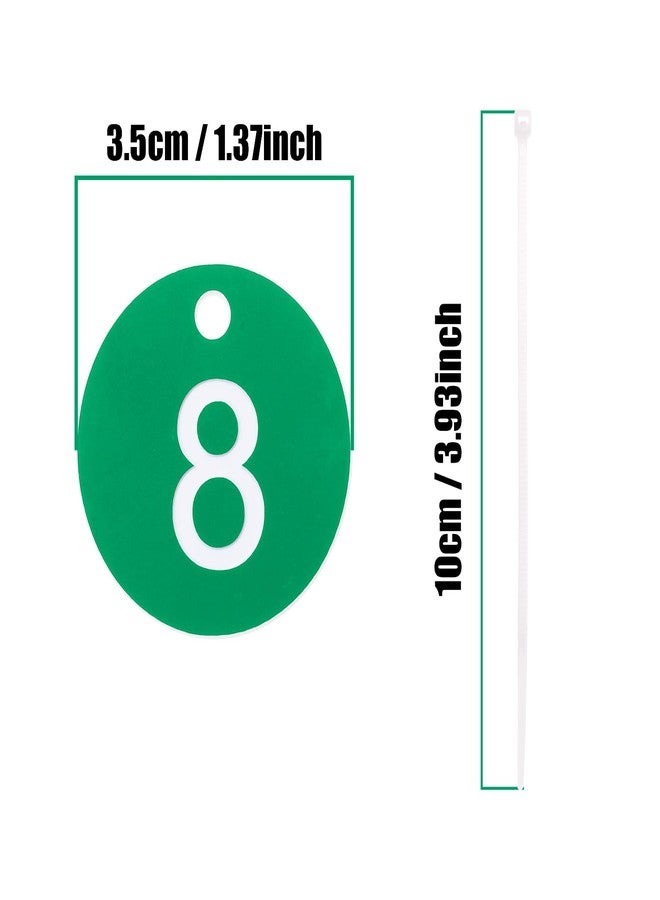 ONLYKXY Plastic Number Tag 1-50 Numbered Marking Identification Hang Tags Luggage Labels ID Tag with Rings for Organized Coded Key Box Cabinet Plant Coding Tag (Green) - Image 2