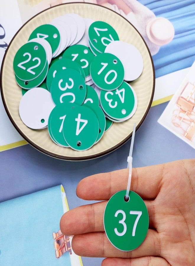 ONLYKXY Plastic Number Tag 1-50 Numbered Marking Identification Hang Tags Luggage Labels ID Tag with Rings for Organized Coded Key Box Cabinet Plant Coding Tag (Green) - Image 3