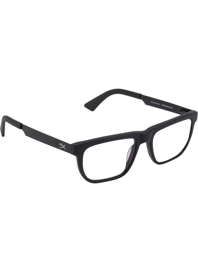 HYPERX HyperX Spectre Stealth  Youth 10 Gaming Eyewear Blue Light Blocking Glasses UV Protection Acetate Frame Stainless Steel Temples Crystal Clear Lenses Microfiber Bag Hard Case  Square Black  - Image 1