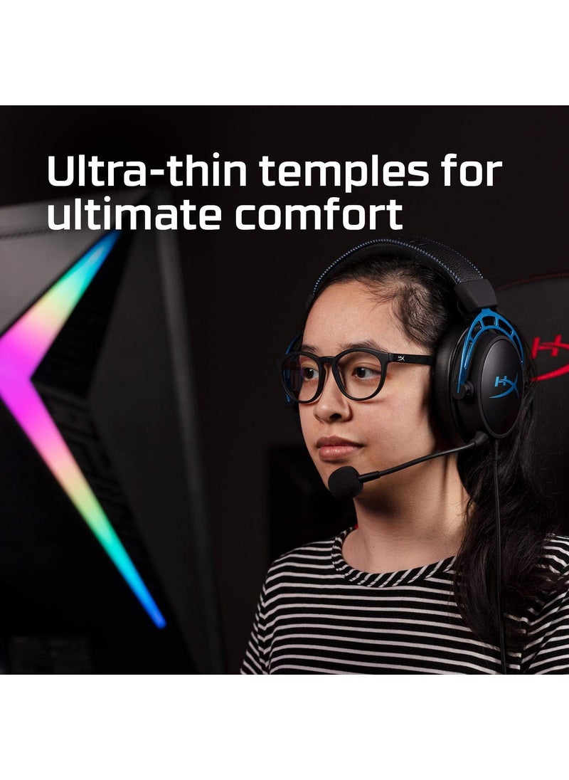 HYPERX HyperX Spectre Stealth  Youth 10 Gaming Eyewear Blue Light Blocking Glasses UV Protection Acetate Frame Stainless Steel Temples Crystal Clear Lenses Microfiber Bag Hard Case  Square Black  - Image 5