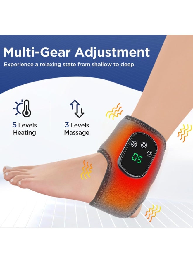 جهاز تدليك القدمين، جهاز تدليك القدمين 3 في 1، لفافة الكاحل السلكية المُدفأة مع 3 أوضاع اهتزاز و 5 مستويات حرارة، لعلاج التهاب وتر أخيل والتهاب اللفافة الأخمصية (2 قطعة) - Image 3