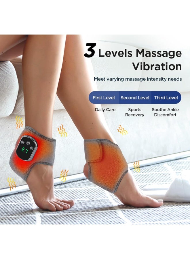جهاز تدليك القدمين، جهاز تدليك القدمين 3 في 1، لفافة الكاحل السلكية المُدفأة مع 3 أوضاع اهتزاز و 5 مستويات حرارة، لعلاج التهاب وتر أخيل والتهاب اللفافة الأخمصية (2 قطعة) - Image 5