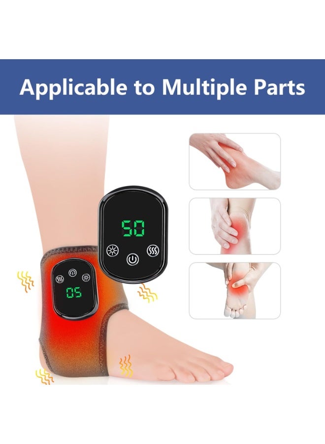 جهاز تدليك القدمين، جهاز تدليك القدمين 3 في 1، لفافة الكاحل السلكية المُدفأة مع 3 أوضاع اهتزاز و 5 مستويات حرارة، لعلاج التهاب وتر أخيل والتهاب اللفافة الأخمصية (2 قطعة) - Image 4