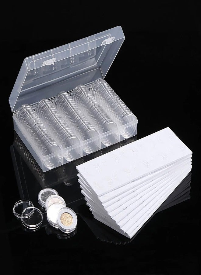 LinaLife 100pc Set Coin Capsules with Foam Gasket Coin Collection Capsules Holder 5 Sizes (17/20/25/27/30mm mm) Protect for Collectors, Round Coin Collecting Supplies with Storage Box - Image 1