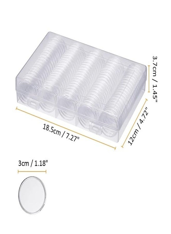 LinaLife 100pc Set Coin Capsules with Foam Gasket Coin Collection Capsules Holder 5 Sizes (17/20/25/27/30mm mm) Protect for Collectors, Round Coin Collecting Supplies with Storage Box - Image 2