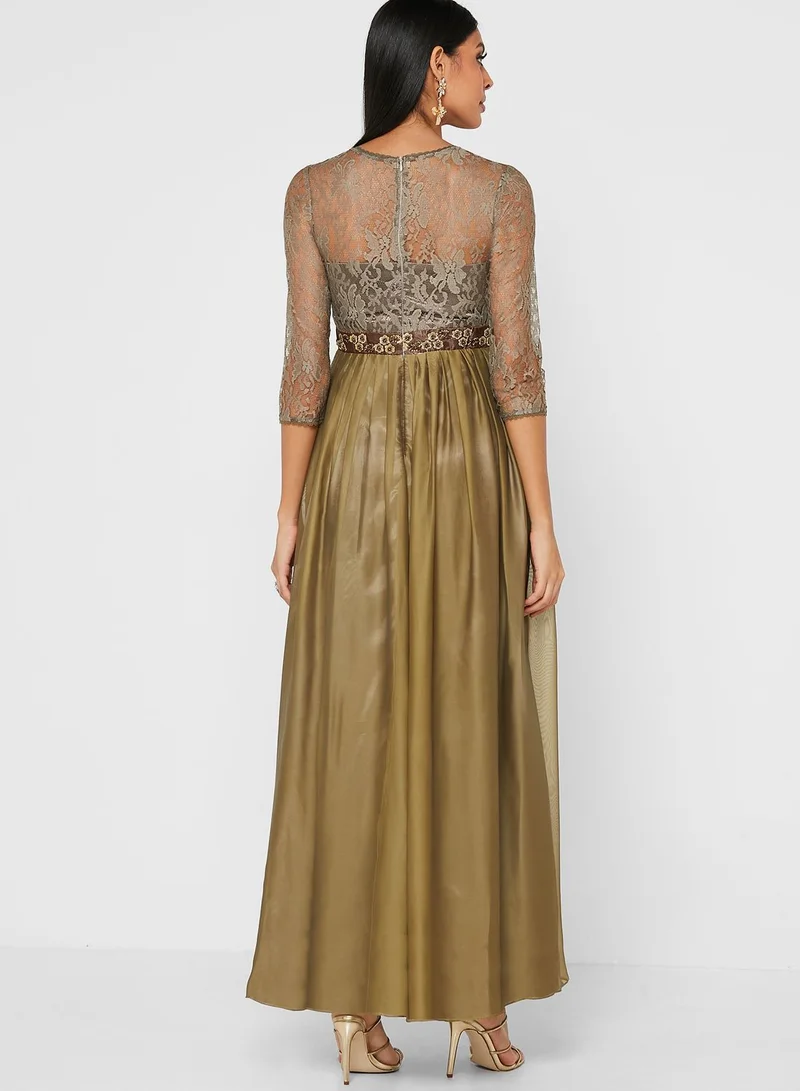Khizana Lace Detail A-Line Dress