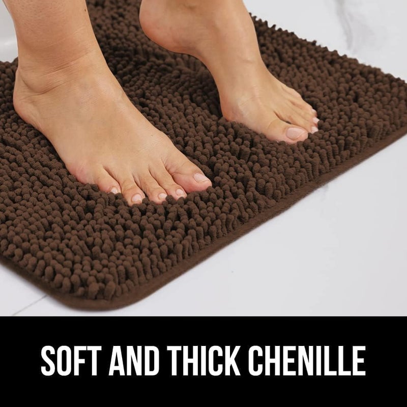 RIGJAK Luxury Bath Rug Extra Soft and Absorbent Large Bathroom Mat 60x40 cm Brown - Image 2