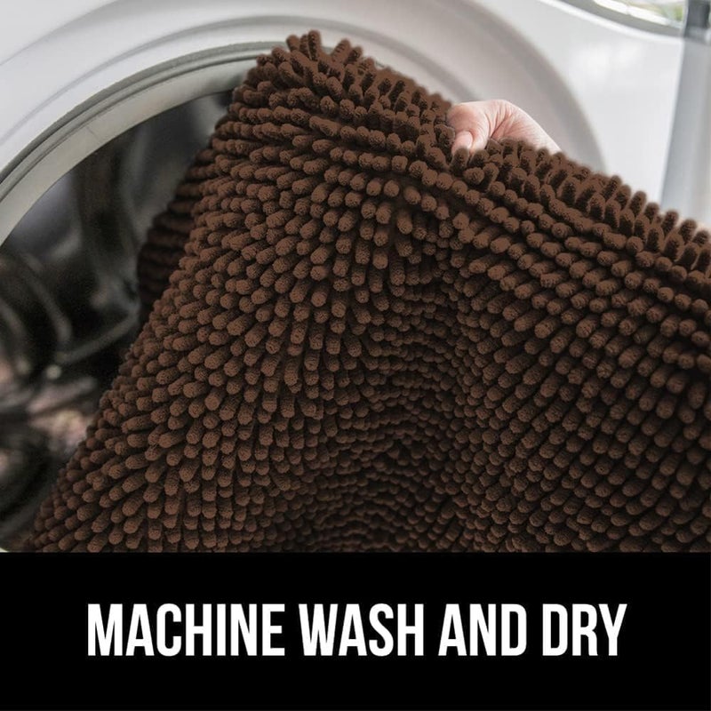 RIGJAK Luxury Bath Rug Extra Soft and Absorbent Large Bathroom Mat 60x40 cm Brown - Image 3
