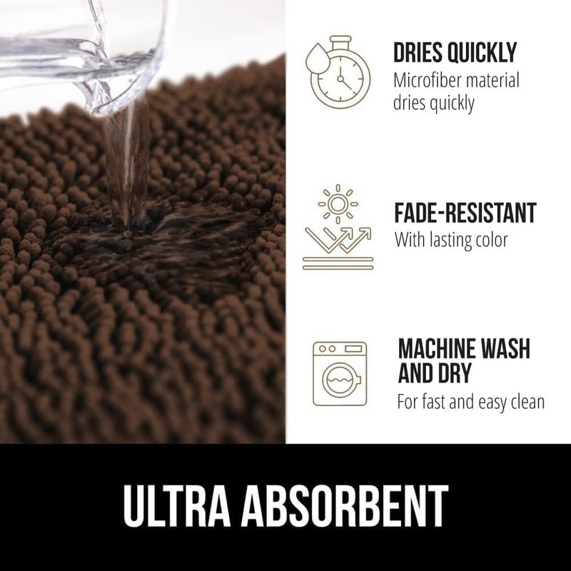 RIGJAK Luxury Bath Rug Extra Soft and Absorbent Large Bathroom Mat 60x40 cm Brown - Image 4