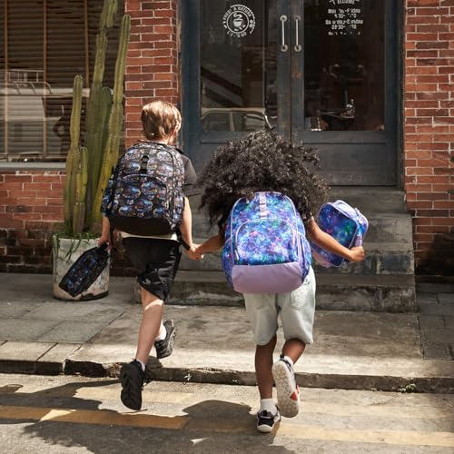 Choco Mocha Dinosaur Backpack for Boys, Elementary School Backpack for Boys Ages 6-8 Kids Kindergarten Backpack Bookbag 17 Inch with Chest Strap, Blue - Image 2