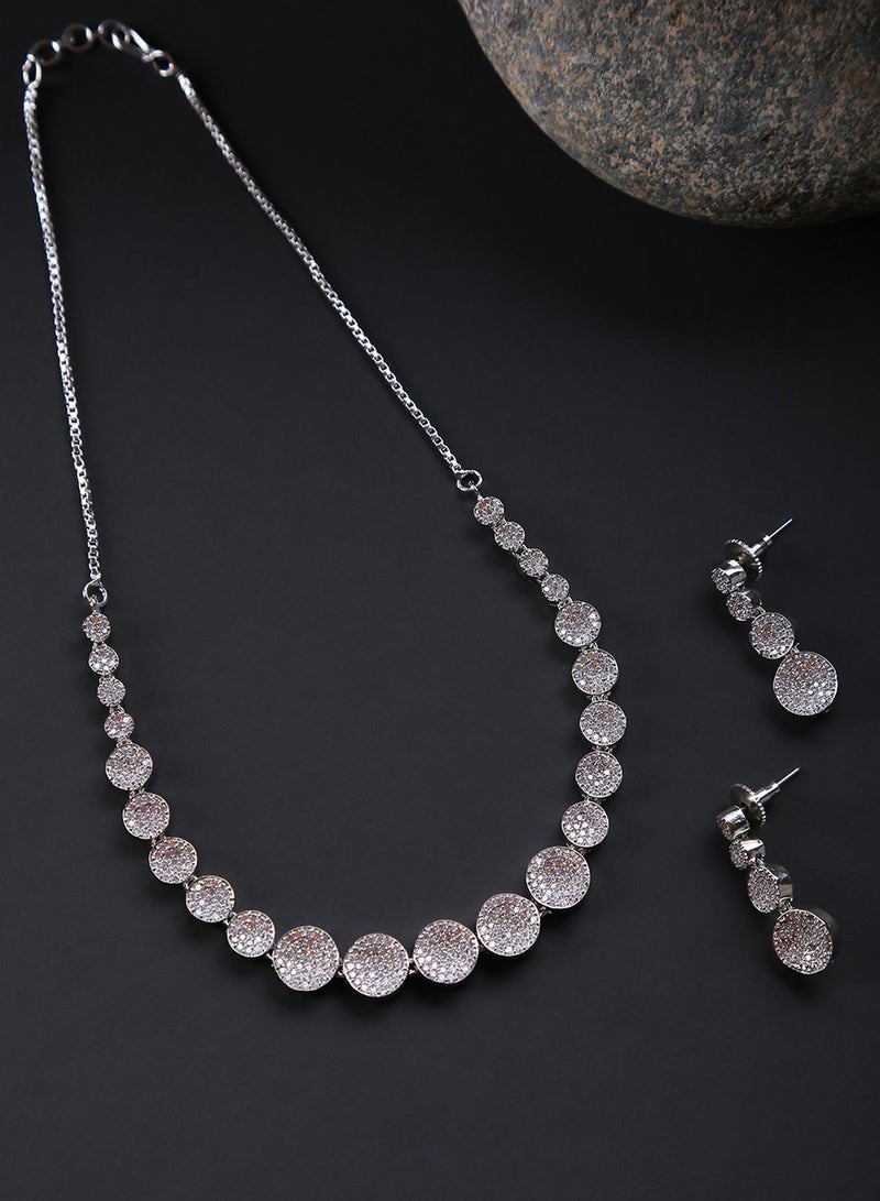 SOHI White AD-Studded Artificial Jewellery Set - Image 3