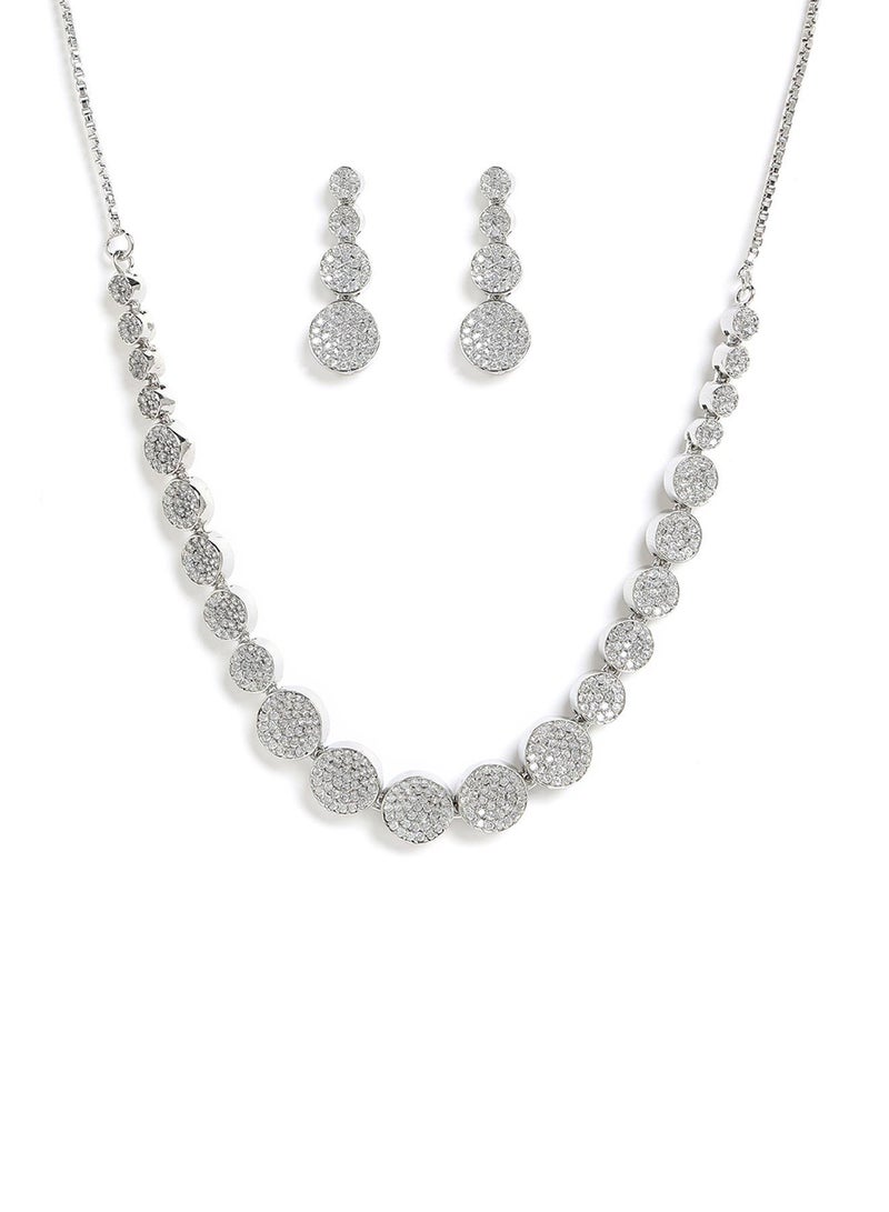 SOHI White AD-Studded Artificial Jewellery Set - Image 4