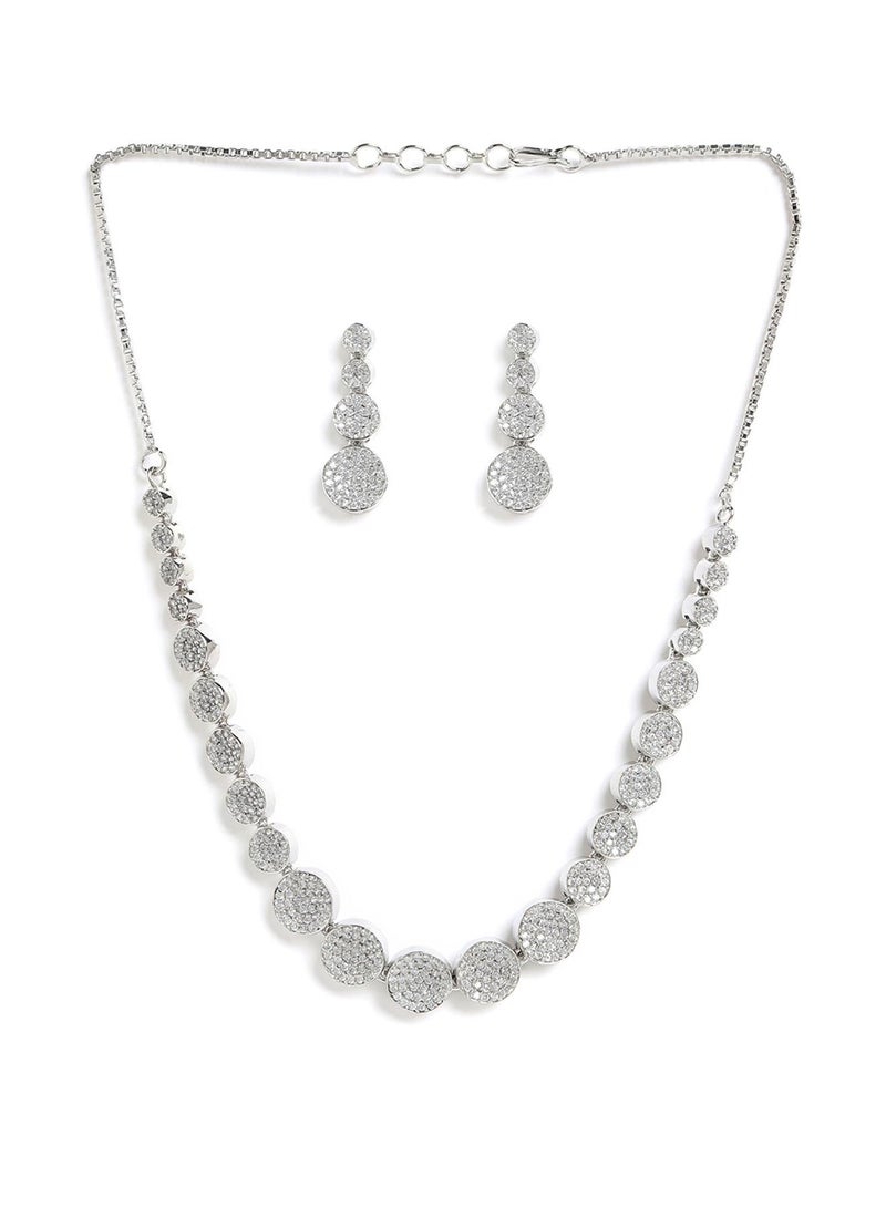 SOHI White AD-Studded Artificial Jewellery Set - Image 1