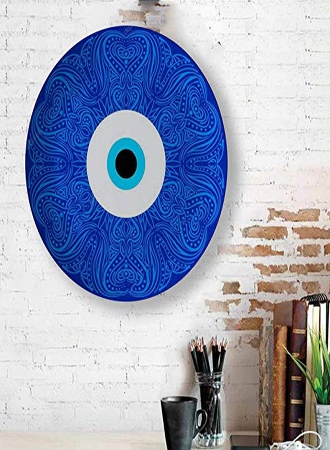 JIKRAA® Trendy Handcrafted Printed Ceramic Designer Plate with Stand | Evil Eye Wall Plate | 8 inch | Evil Eye Ceramic Plate Decor - Image 2
