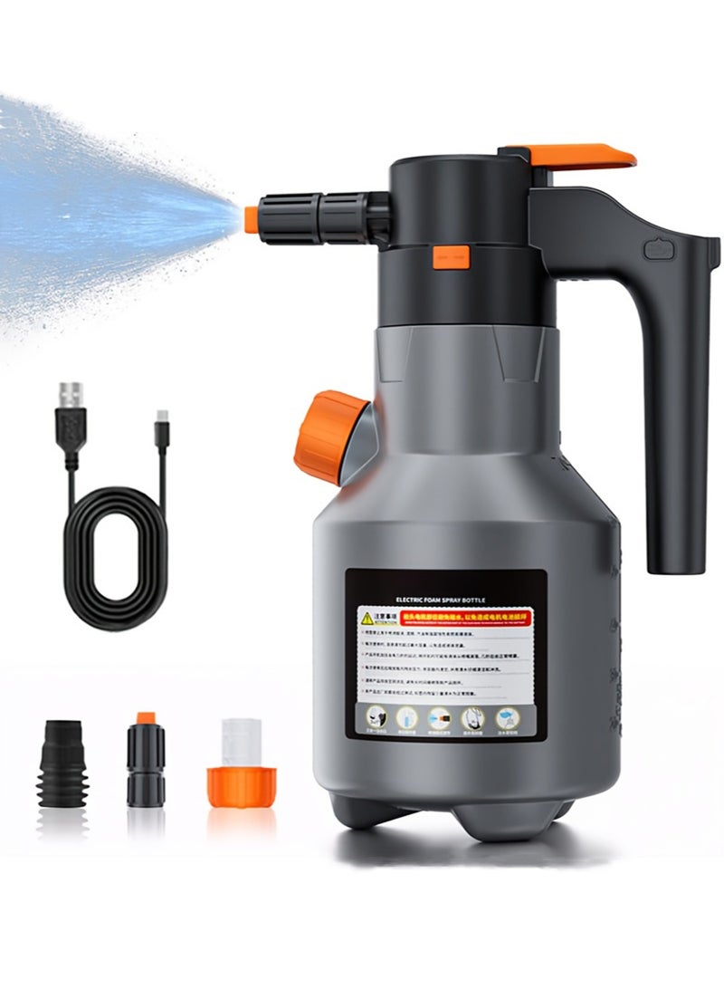 EzzySo Electric High-Pressure Foam Spray Gun & Automatic Sprayer Kit - 67.63oz Large Capacity Foam Kettle, 70°&75° Wide-Angle Nozzle, USB Rechargeable Long Battery Life, Multi-Purpose Cleaner for Car - Image 1
