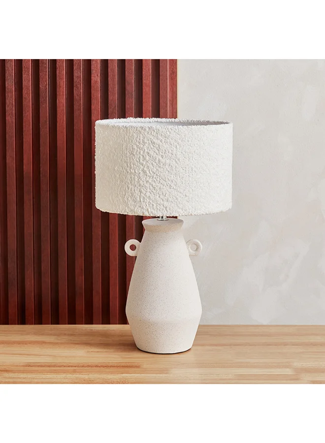 Home Box Novalie Ceramic Table Lamp with Berber Fleece Shade 28 x 47.5 x 28 cm