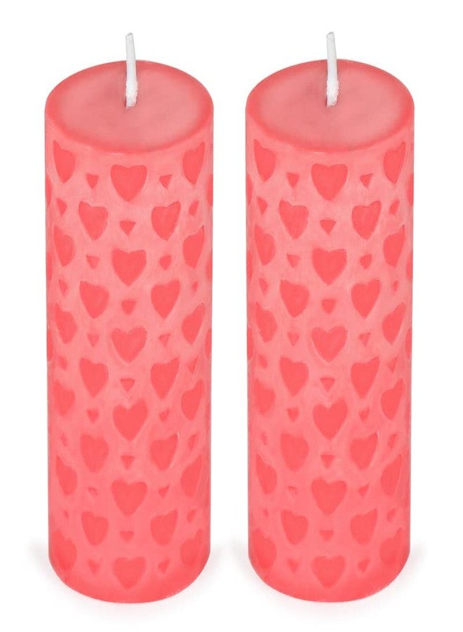 kaameri bazaar Set of 2 Love Heart Pillar Shaped Scented Candles, Aromatherapy Scented Candle for Wedding Holiday Birthday Party Decor, Valentine Gift for Girlfriend Husband Boyfriend Wife - Image 1