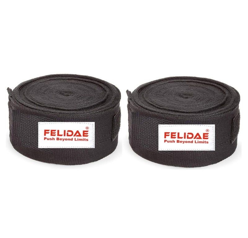 FELIDAE PRO Boxing Wrap for Men Hand Wrap for Boxing Punching Hand Wraps Wrist Supporter for Gym Boxing Bandage for MMA and Martial Arts (110 inch) (Black) - Image 4