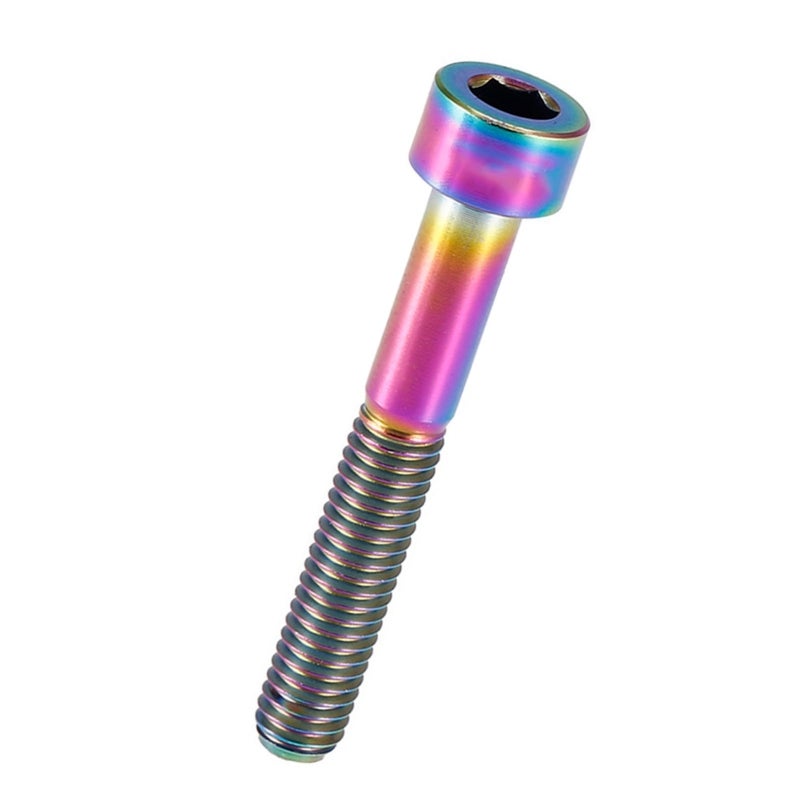 RISK 1pc Titanium Cycling Headset Stem M6 Thread Bolt Cycling Accessory (Colorful M6-40) - Image 1