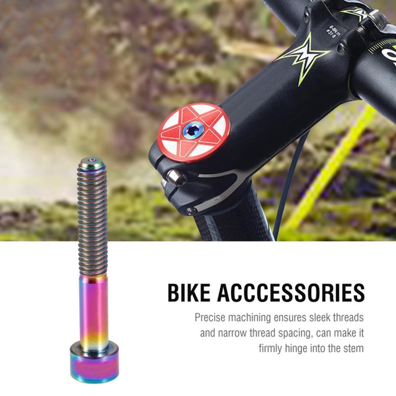 RISK 1pc Titanium Cycling Headset Stem M6 Thread Bolt Cycling Accessory (Colorful M6-40) - Image 2