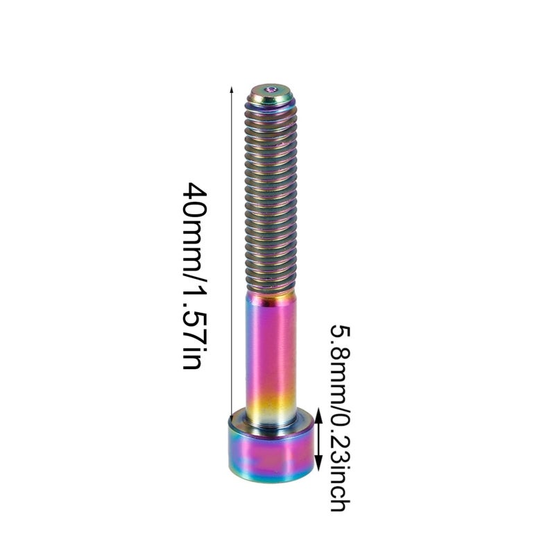 RISK 1pc Titanium Cycling Headset Stem M6 Thread Bolt Cycling Accessory (Colorful M6-40) - Image 4