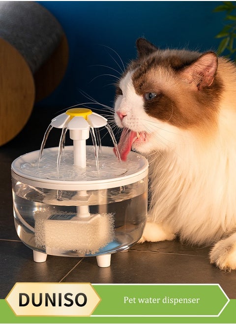 Cat Water Fountain,50oz/1.5LAutomatic Pet Fountain Dog Water Dispenser,Automatic Cat Fountain Filters with Ultra Quiet Pump，Transparency，Three Ways to Drink
