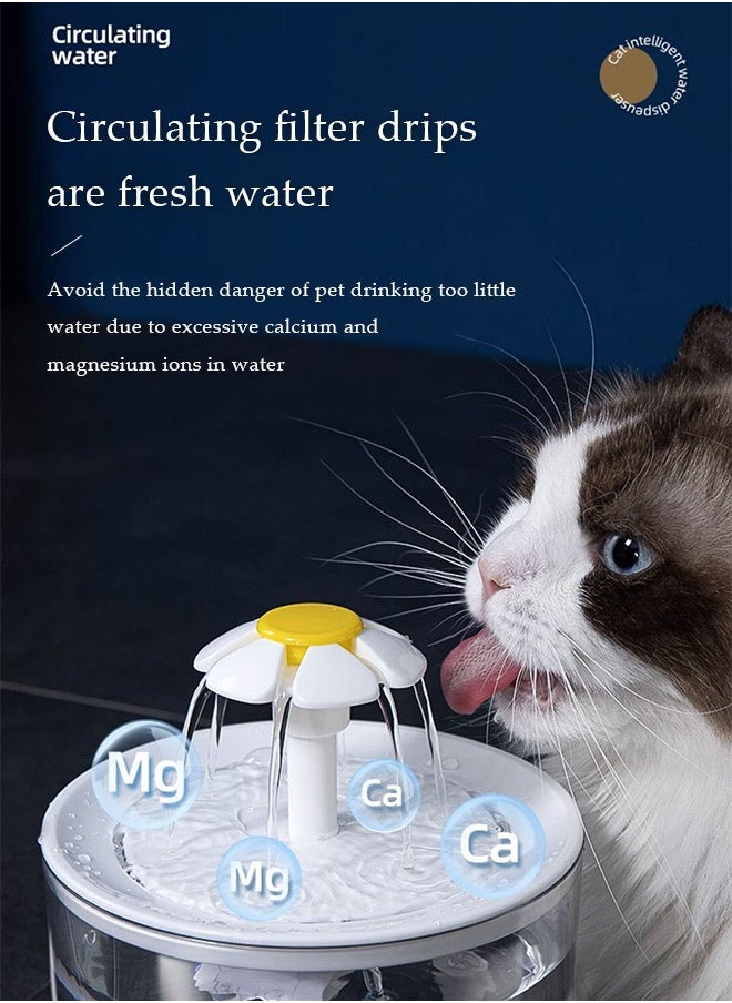 Cat Water Fountain,50oz/1.5LAutomatic Pet Fountain Dog Water Dispenser,Automatic Cat Fountain Filters with Ultra Quiet Pump，Transparency，Three Ways to Drink