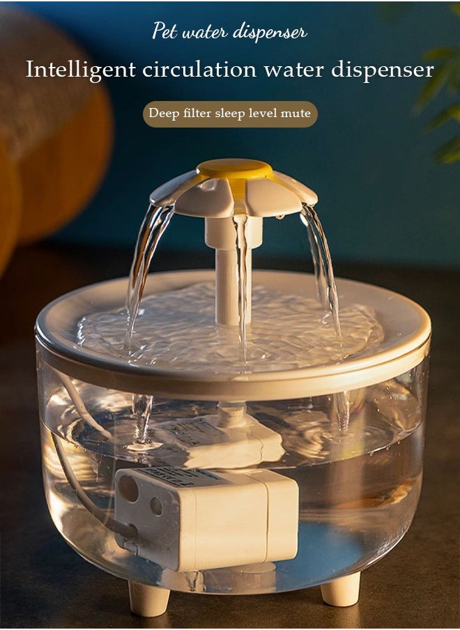 Cat Water Fountain,50oz/1.5LAutomatic Pet Fountain Dog Water Dispenser,Automatic Cat Fountain Filters with Ultra Quiet Pump，Transparency，Three Ways to Drink