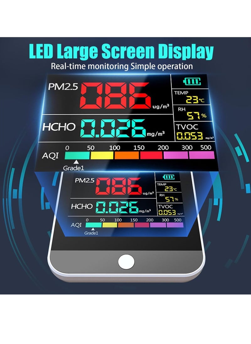 Air Quality Monitor, 9-in-1 Professional Air Quality Monitor PM2.5/PM10/CO2, Portable Temperature, Formaldehyde Detector, Humidity TVOC,Time Display Air Quality Tester, Confined Space Clean - pzsku/Z726632F83A10CFFA0653Z/45/_/1713488572/57a4c1ee-73c5-49d9-8de4-0818d5864d68