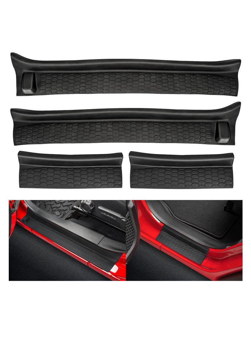 SYOSI Door Sill Guards Kit, All Terrain Entry Guard Kit, Black Rubber Door Entry Guards for 2018-2021 Jeep Wrangler JL JLU Gladiator JT 4-Door Accessories Parts Door Sill Protector Replacement, (4PCS) - Image 1