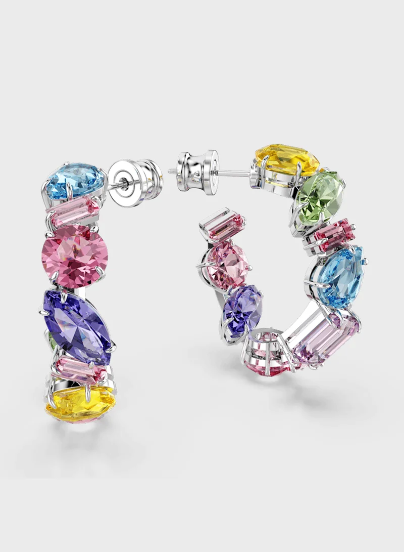 سواروفسكي Gema Emballished Detail Hoop Earrings