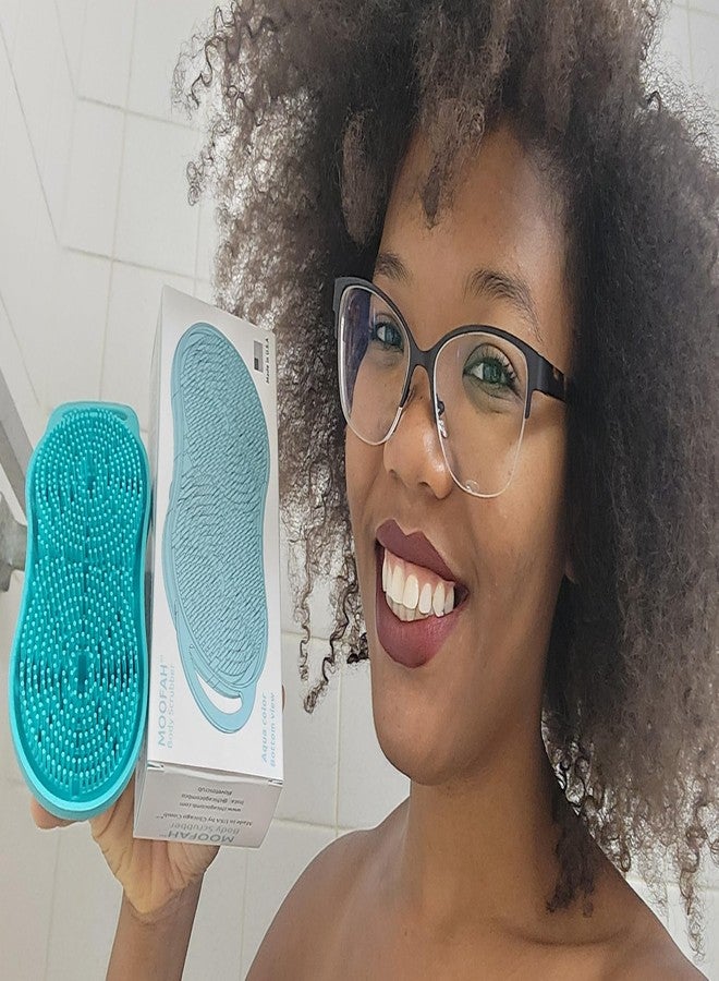 Chicago Comb MOOFAH™ Body Scrubber- Deep Cleansing, Gentle Exfoliation for Smoother Skin, Soft-Touch Bristles, Made in USA by Chicago Comb, Easy Rinse, Quick-Dry (Aqua) - Image 4