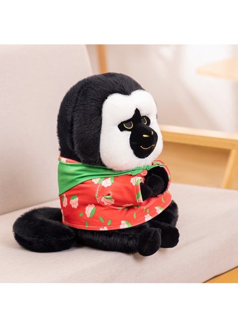 Cute Buddha White-faced Monkey Full Series Skin-friendly Plush Doll Decompression Doll Gift Birthday-Specifications:Flower Coat Version (25cm)
