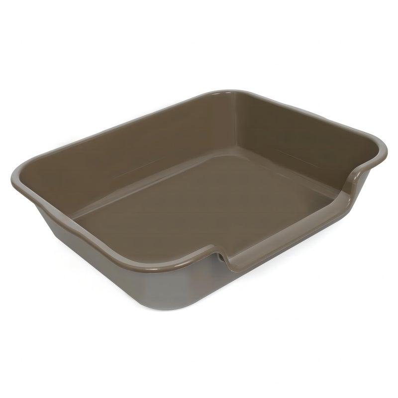 Blaucasa 1 Pack Extra Large Dog Litter Box Pan Tray (ABS Material), Low Entry Jumbo Senior Litter Boxes for Multiple Kitten Big Cats, Pet Safe Indoor Dog Potty (Chocolate, 24" L x 20" W) - Image 1