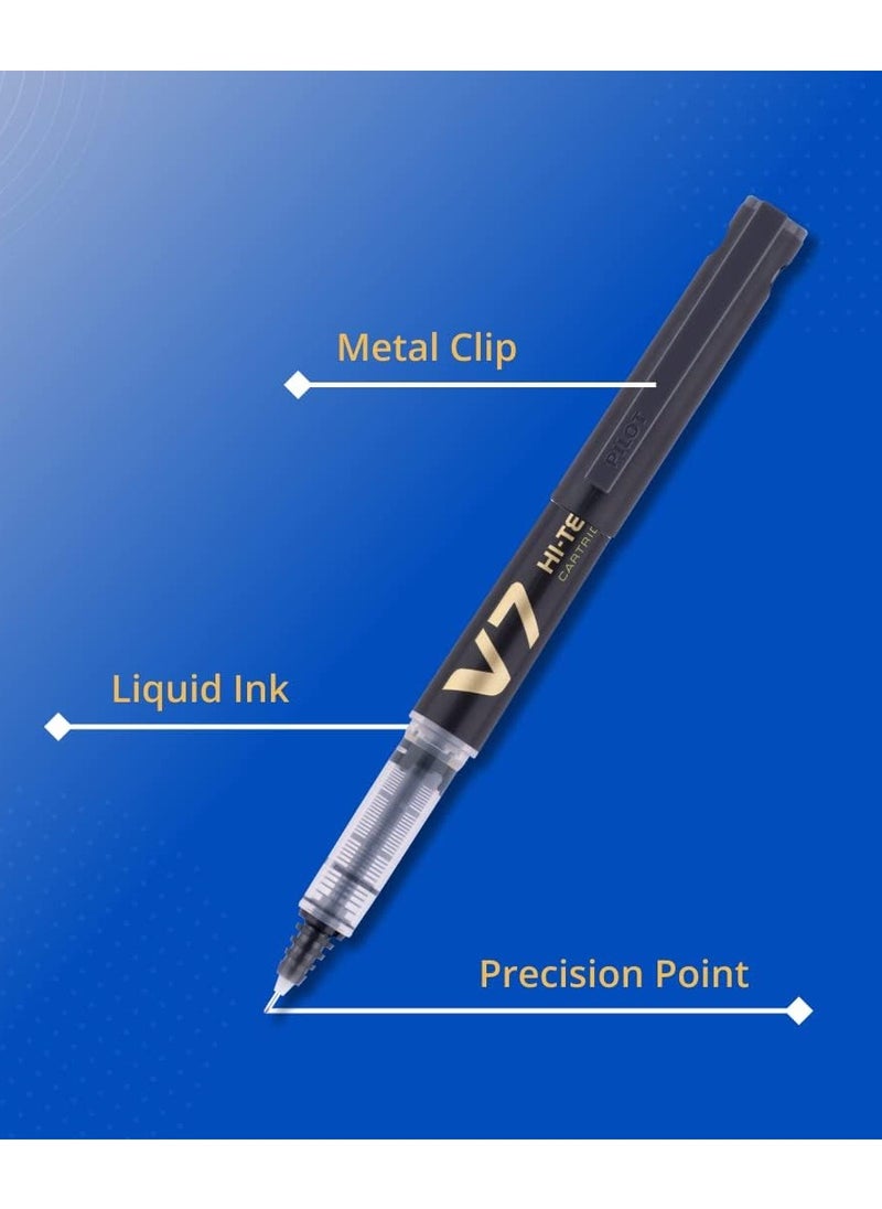 PILOT - Pilot V7 Liquid Ink Roller Ball Pen. Pack of 3 (1 Blue + 1 Black + 1 Red) - Image 1
