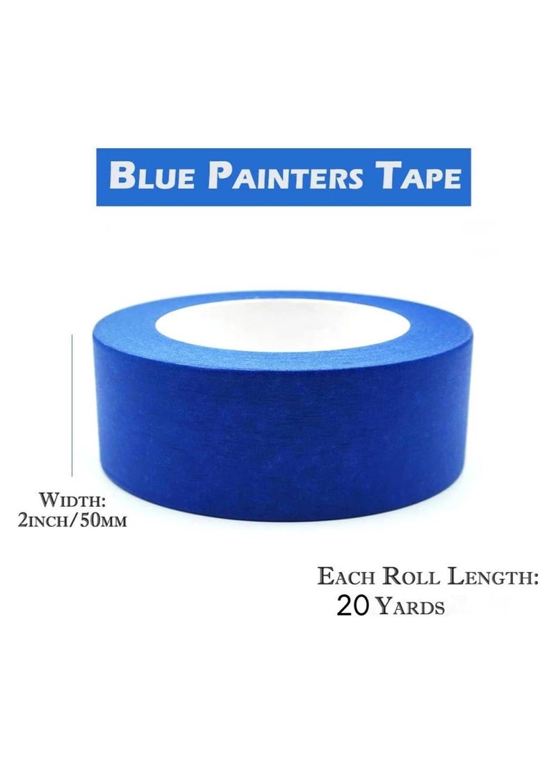 MARKQ - Blue Painter’s Tape | 2" x 20 Yards Masking Tape for Painting, DIY Home Office School Stationery, Craft Decorating Tape [1 Rolls] - Image 1