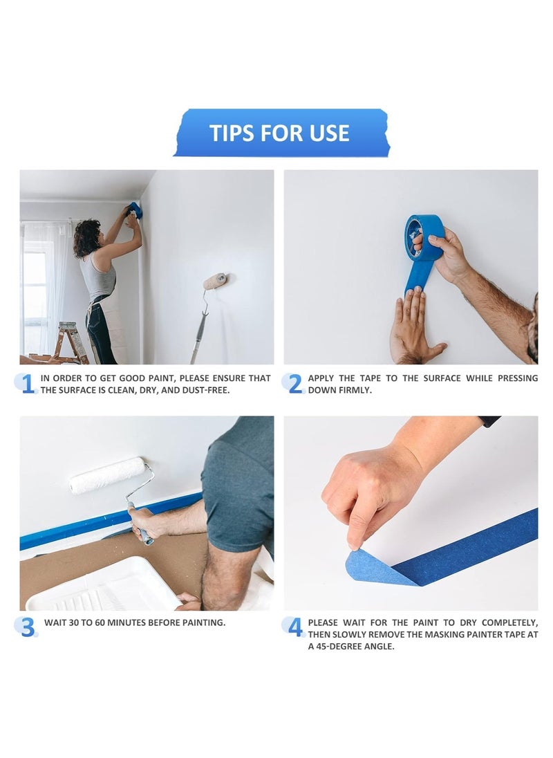 MARKQ - Blue Painter’s Tape | 2" x 20 Yards Masking Tape for Painting, DIY Home Office School Stationery, Craft Decorating Tape [1 Rolls] - Image 1